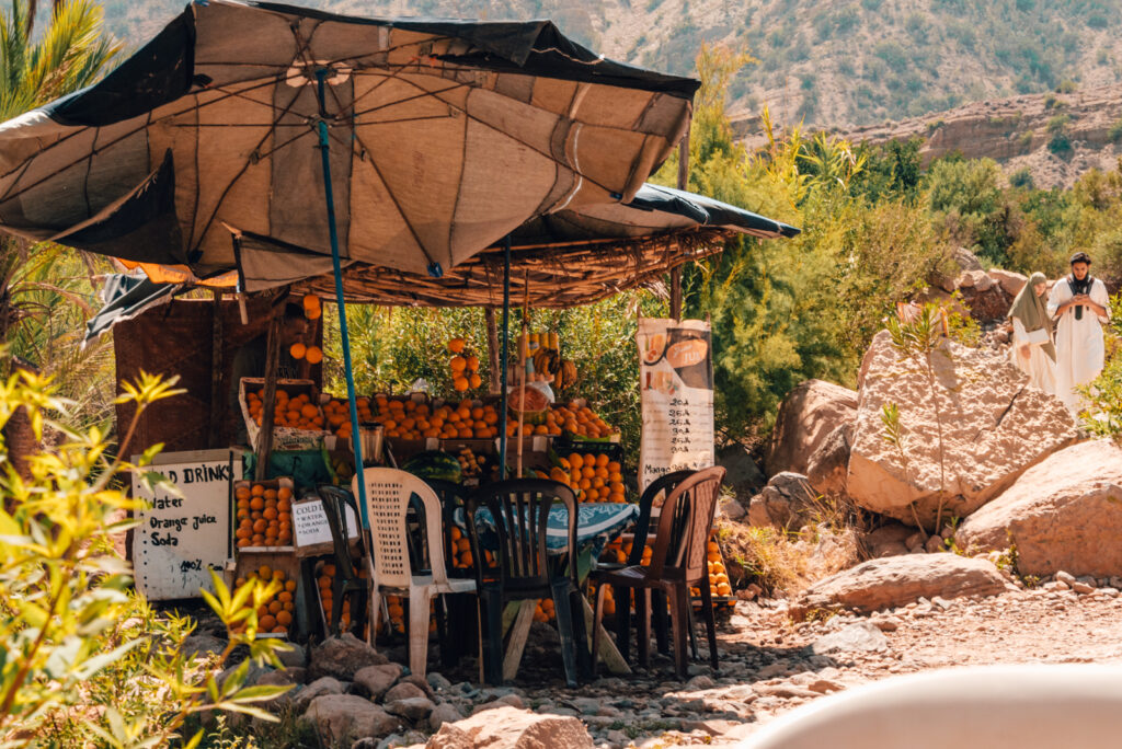 Frischer Saft im Paradise Valley in Marokko