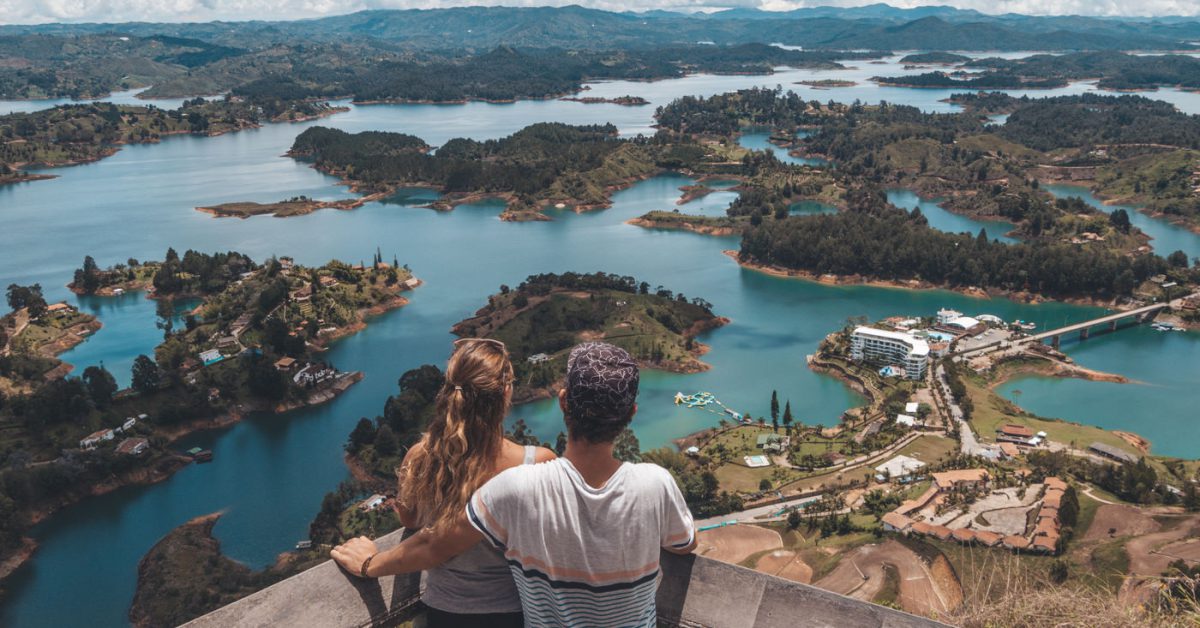 Ausblick auf die Seenlandschaft bei Guatapé