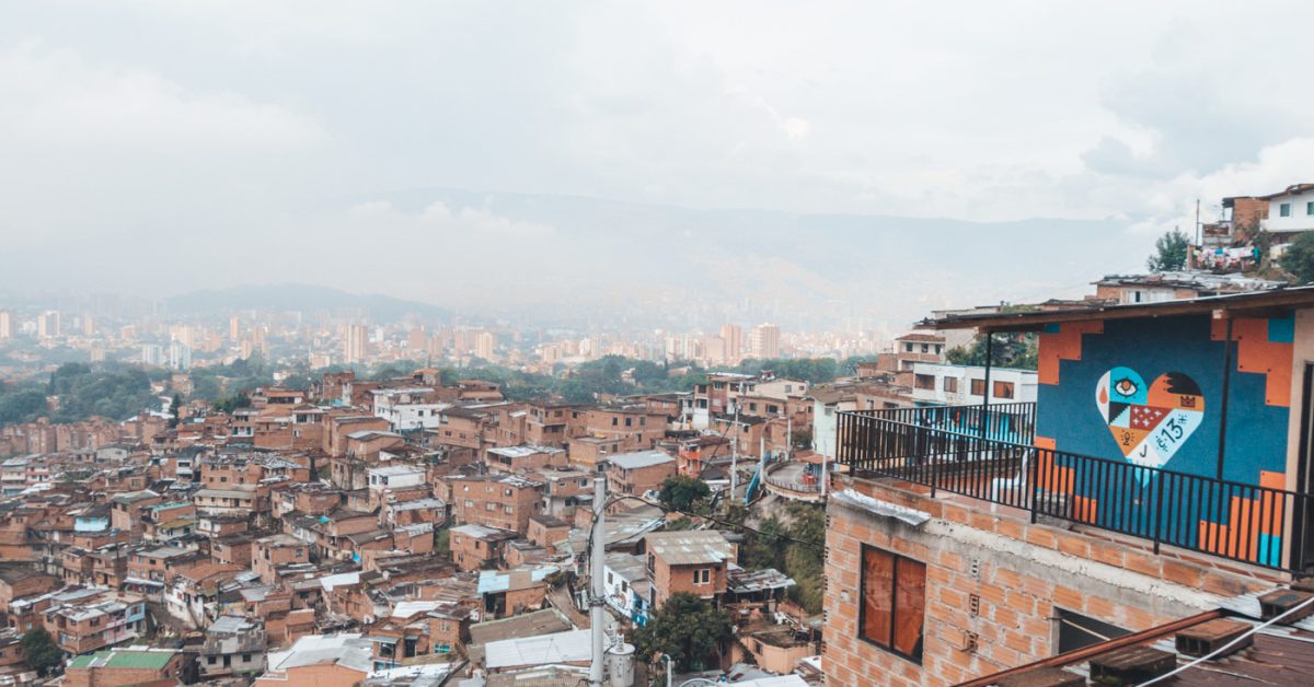 Blick auf die Comuna 13 - Medellin, Kolumbien