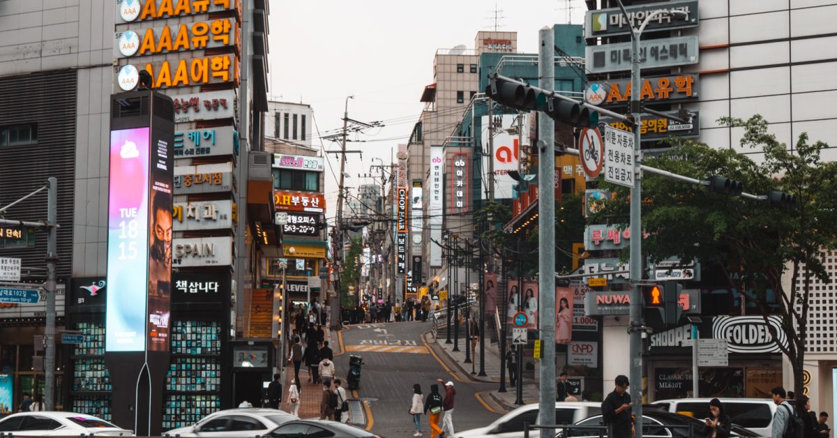 Straße in Seoul, Südkorea