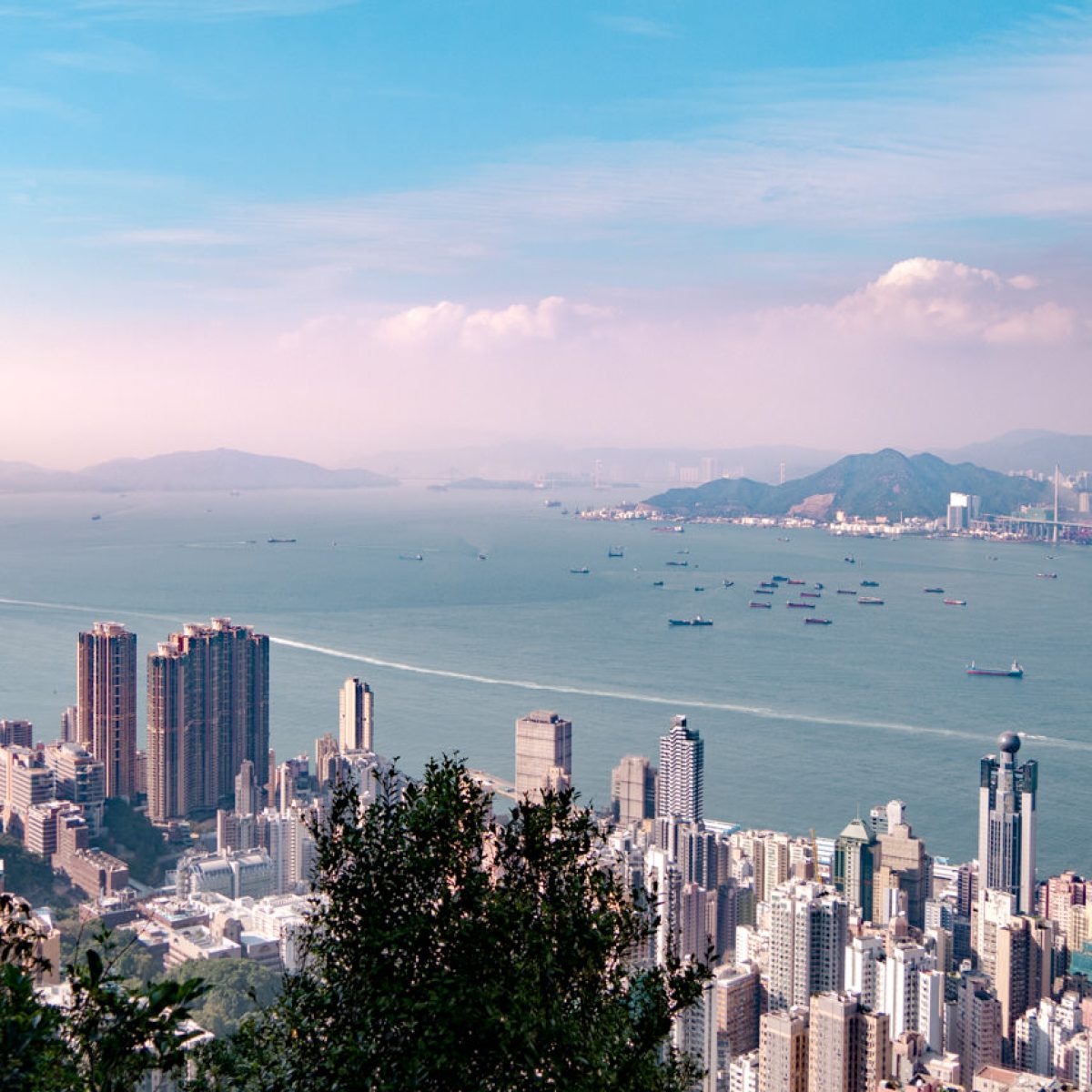 Blick auf die Skyline von Hongkong