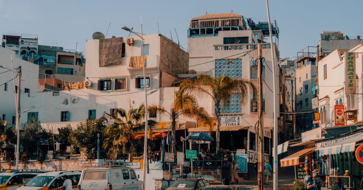 Straße in Taghazout in Marokko