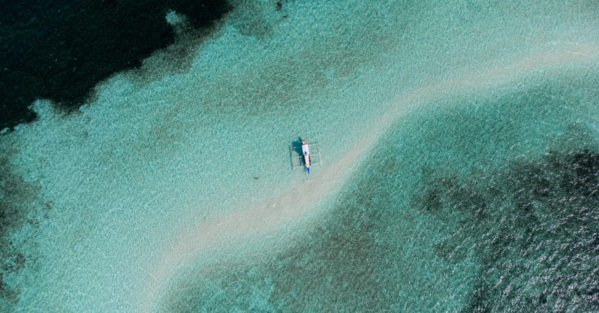 Sandbank in der Region Balabac, Philippinen