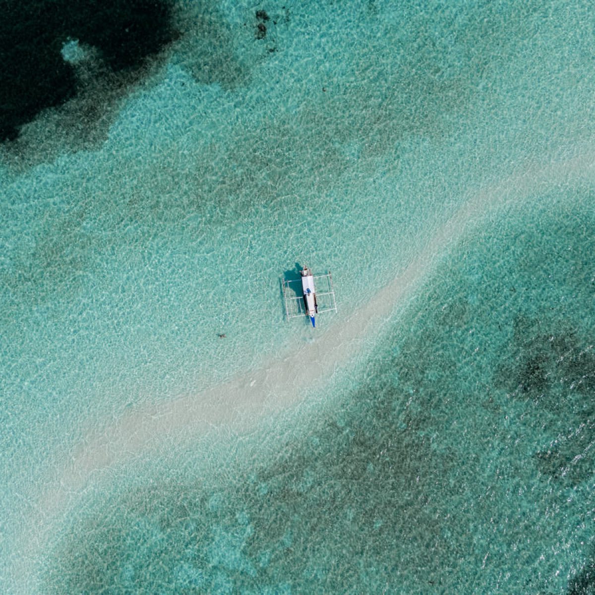 Sandbank in der Region Balabac, Philippinen