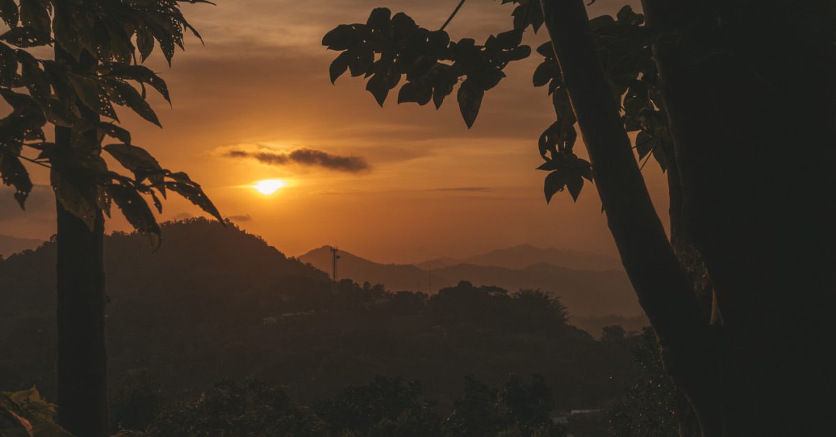 Sonnenuntergang in Minca, Kolumbien