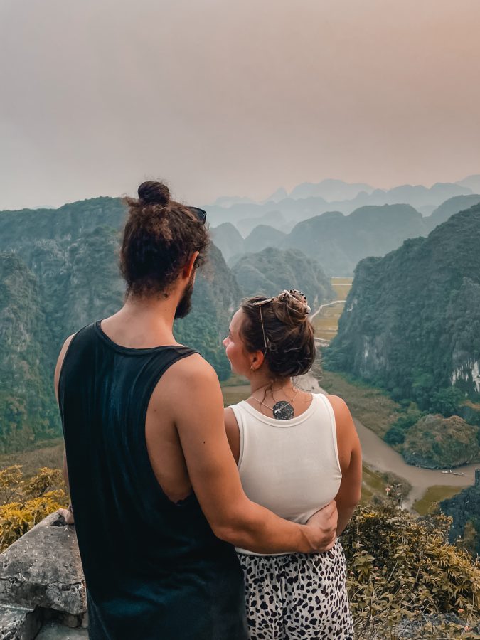 Wir auf dem Aussichtspunkt in Ninh Binh