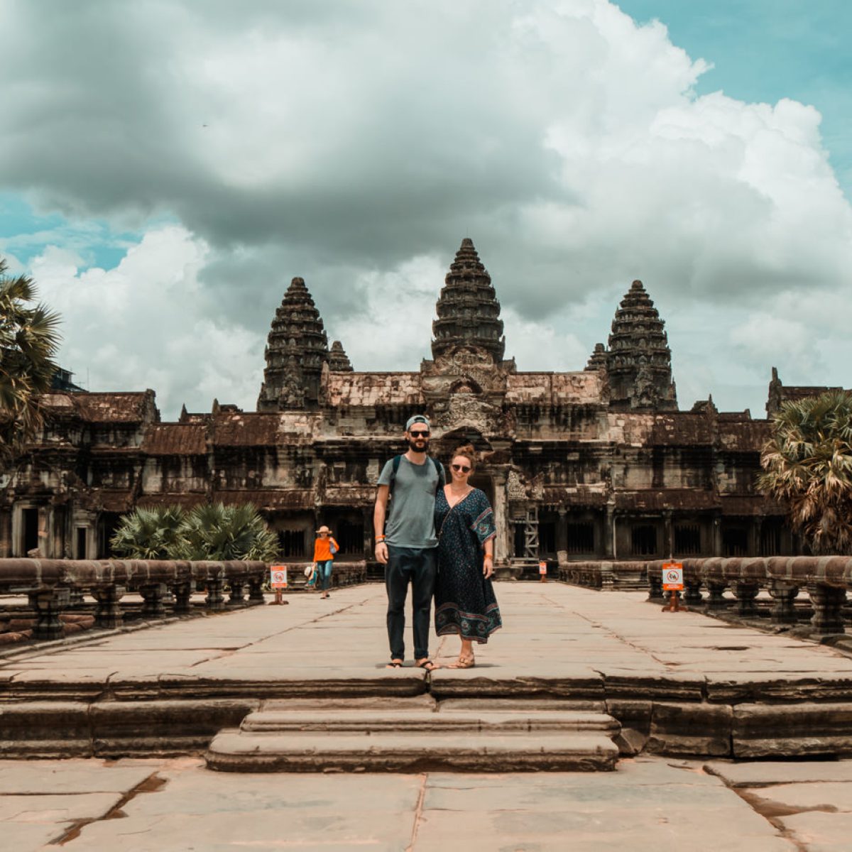 Wir vor Angkor Wat, Kambodscha